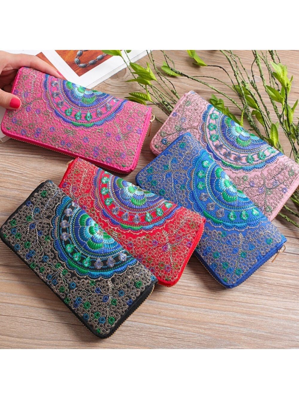 Artisan Embroidered Wallets - Colors & Styles Available - Picture 15 of 16